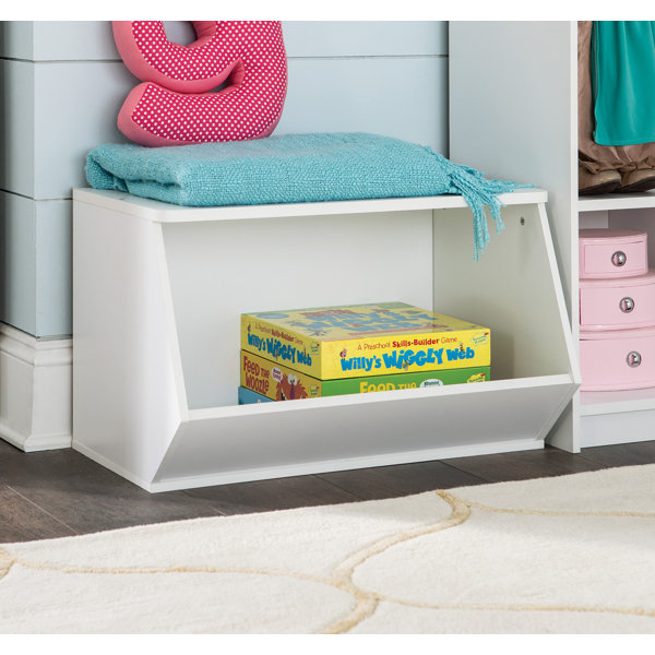 closetmaid kidspace white stackable angled bin